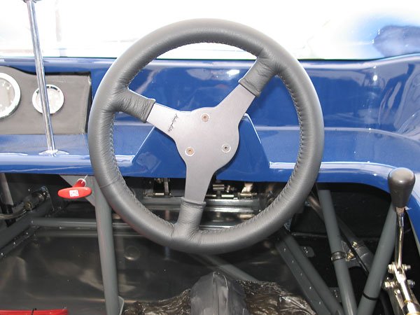 Moto Lita leather wrapped aluminum steering wheel.