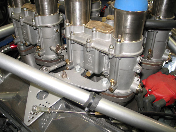 The throttle linkage is original to the car.