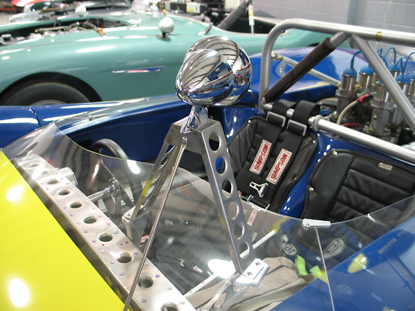 Penske Racing utilized tall, fabricated tripod mirror mounts and bullet style mirrors