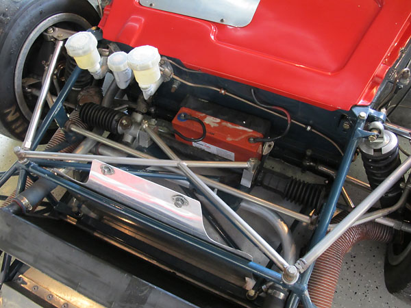 Radiator plumbing is currently routed on driver side only because that suits the Cosworth YB engine.