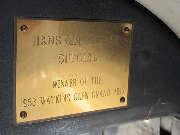 HANSGEN-JAGUAR SPECIAL, WINNER OF THE 1953 WATKINS GLEN GRAND PRIX