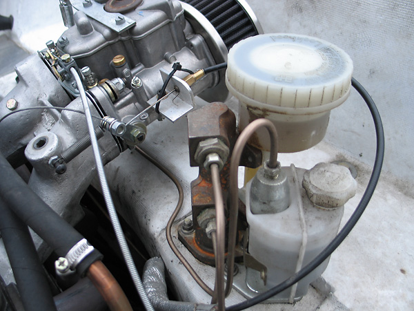 Lockheed dual-circuit iron brake master cylinder and Lockheed aluminum clutch master cylinder.