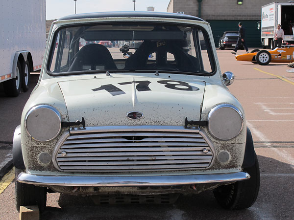 Mini Cooper S MkII front grille, specially mounted on two studs for easy removal.