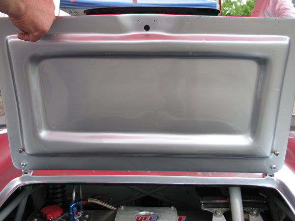 The boot lid opens neatly, but the whole rear section of the body is easily removeable for chassis access.