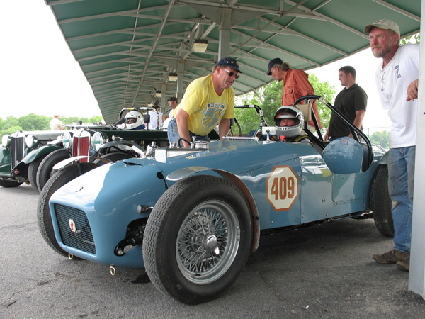 Dan Leonard on the pre-grid at Virginia International Raceway.