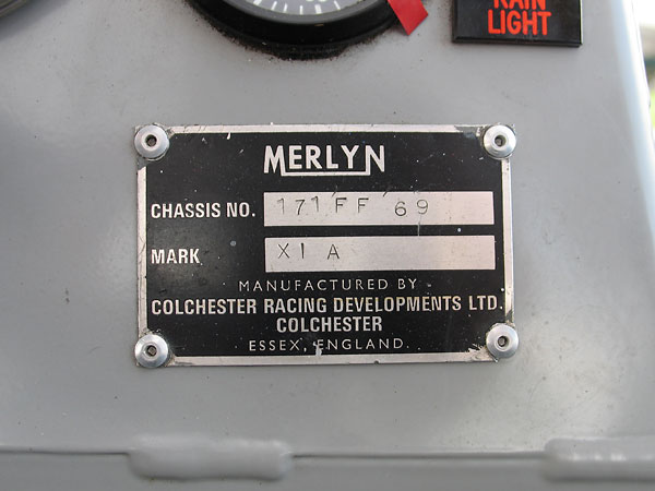 MERLYN Chassis No.: 171 FF 69 / Mark: XI A