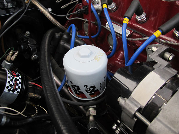 K&N HP-2004 engine oil filter, inverted.