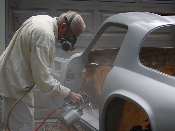The old-school way: four coats of lacquer primer, wet-sanded after each coat.