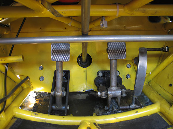 Most formula cars have aluminum floor pans, but the original undertray on the Lotus 51 was steel.