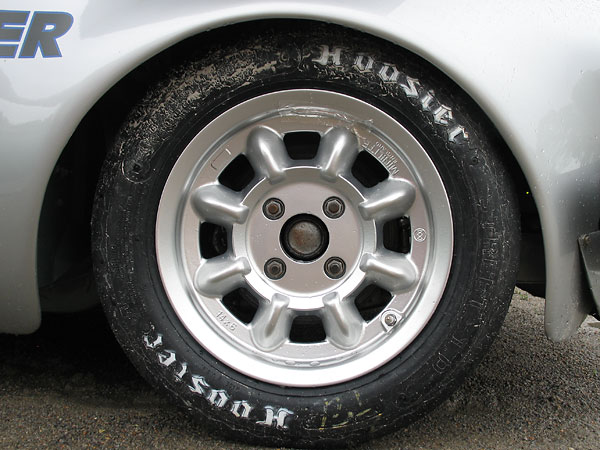Minilite SportStyle 14x6 aluminum wheels.