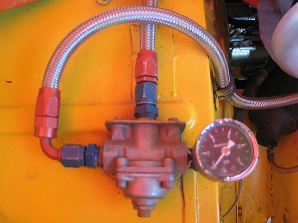Adjustable fuel pressure regulator.