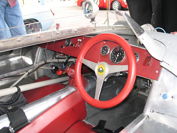 With tonneau cover and windscreen removed, the Lotus Eleven's interior would be positively roomy.