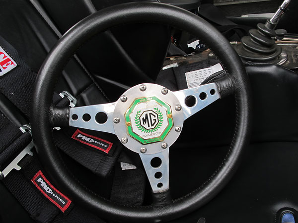 Moto-Lita steering wheel (installed backwards on its hub.)