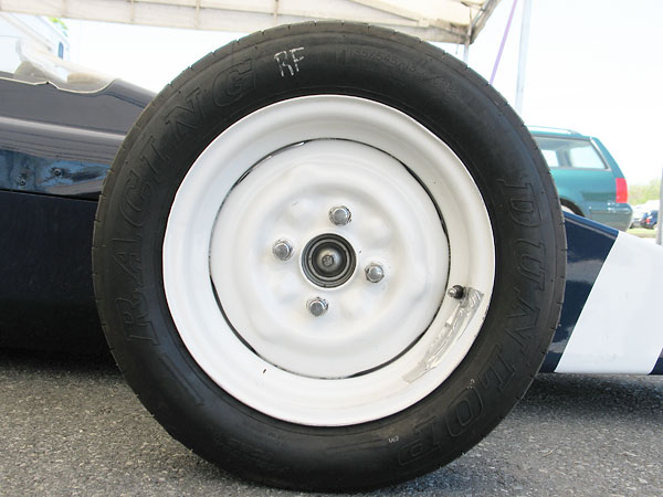 13x5.5 steel disc wheels.