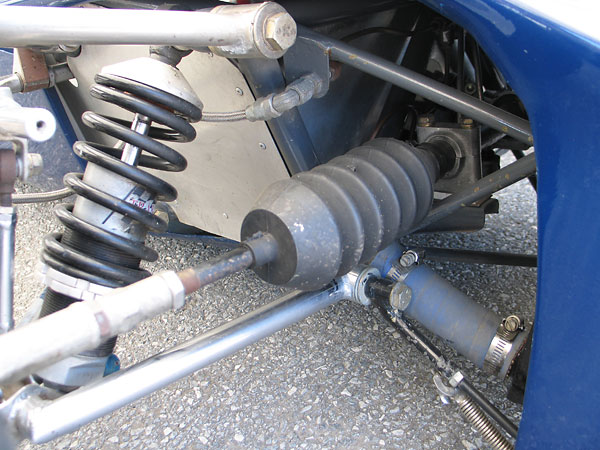 Type 61 steering racks mount on vertical bolts. They can be shimmed up or down to eliminate bump steer.