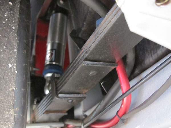 Lever shock absorbers have been replaced with QA1 telescopic shocks.