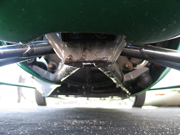 Lower inboard suspension pivot points.