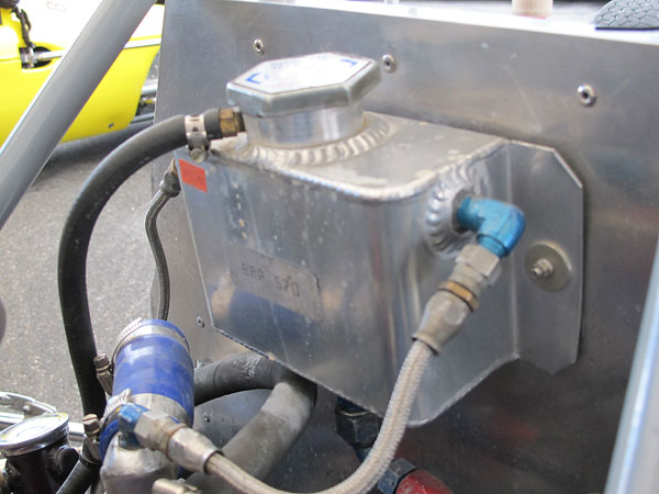 Bicknell Racing Products aluminum coolant surge tank (model 570).