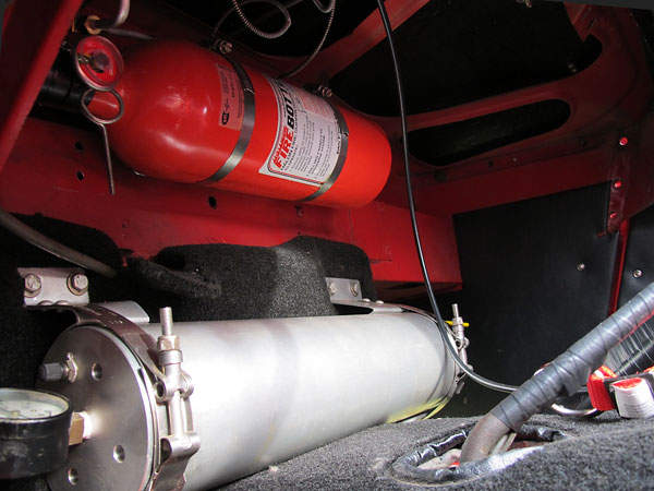 FireBottle fire suppression system. Accusump oil reservoir.