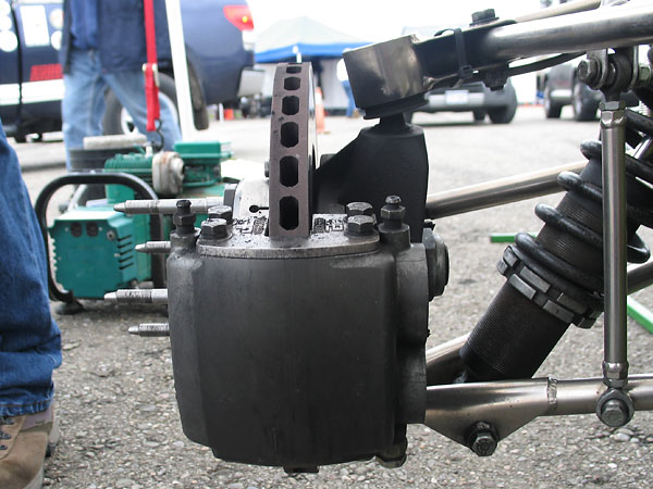 AP Lockheed four-piston brake caliper.