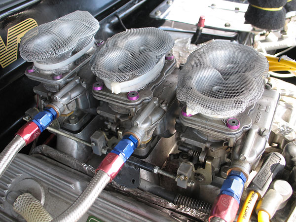 Weber 44DCNF carburetor: main venturi = 35, aux. venturi = 4.5, main jet = 1.40, air correction = 1.85, pump jet = 0.40.