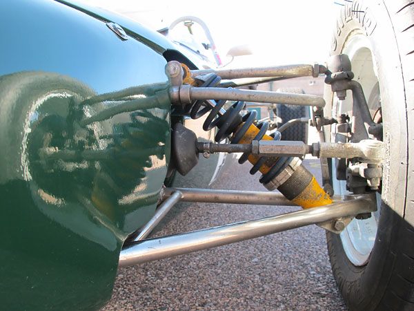 Anti-dive: A-arm mounting points on the chassis converge to the rear.