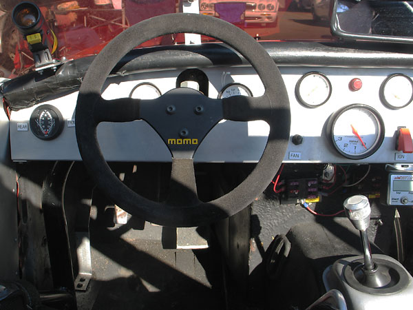 The Momo steering wheel is installed on a quick release hub.