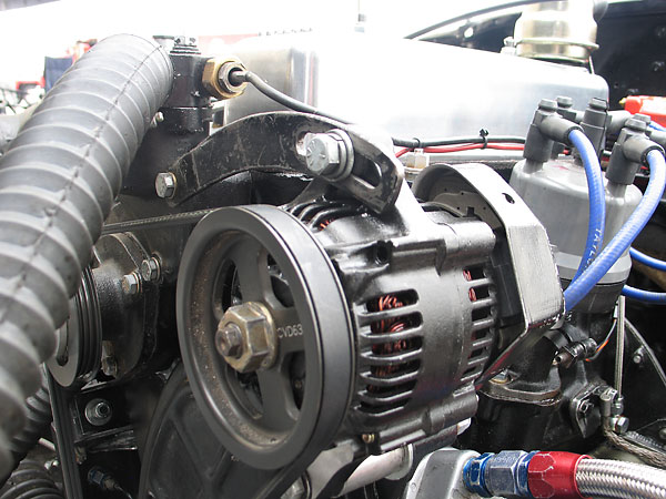 Nippondenso alternator with CV Products oversize pulley.