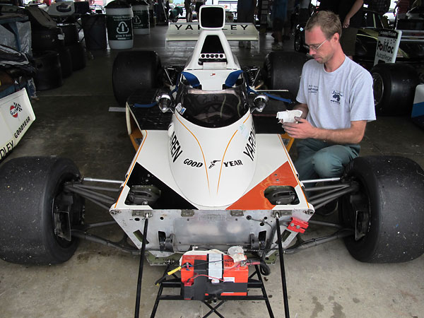 The McLaren M23's monocoque tub was fabricated from 16 gage aluminum.