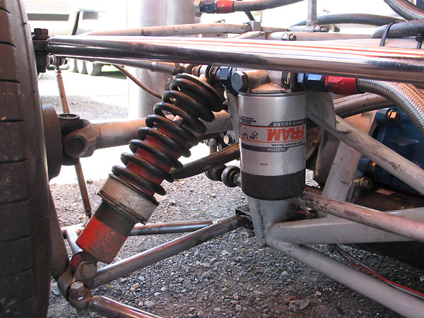 Fram Toughguard TG2870A engine oil filter mounted on a Mocal remote oil filter base.
