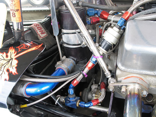 Engine driven high-pressure fuel pump and the fuel filter.