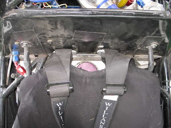 Custom Fuel Safe aluminum fuel cell, mounted under drivers seat.