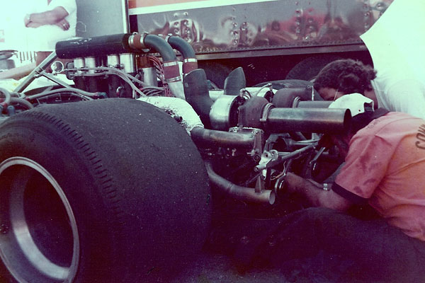 Commander's Barry Crowe developed a unique turbocharger installation for the team's McLaren M20.