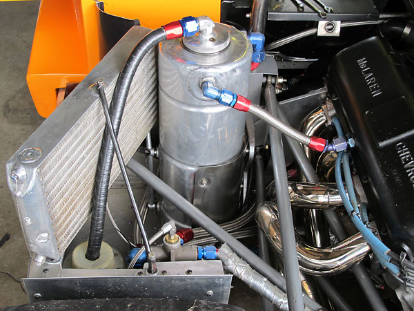 Aluminum engine oil cooler.