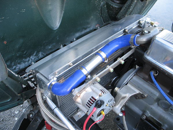 Custom aluminum crossflow radiator made to the same dimensions as a Chevrolet Corvette radiator