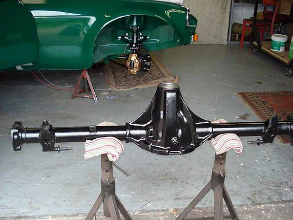 rebuilt MGC Salisbury axle, Quaife limited slip differential, 3.07:1 gears