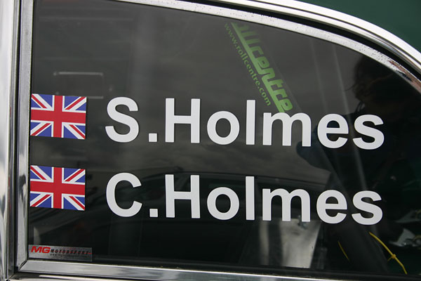 Shaun Holmes. Connor Holmes. MG Motorsport sticker. Rollcentre.com roll cage.