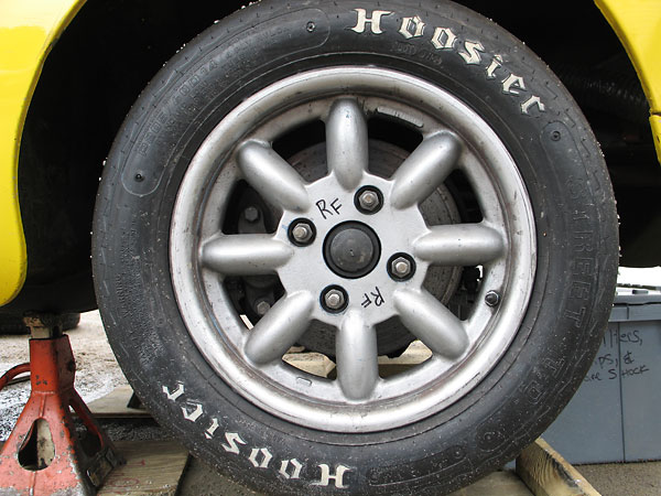 Compomotive 14x6 aluminum wheels with Hoosier Street T.D. P205/60D14 bias ply tires.