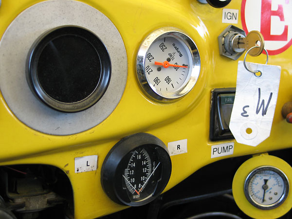 Westach dual EGT gauge, Sunpro mechanical coolant temp gauge, and fuel pressure gauge.
