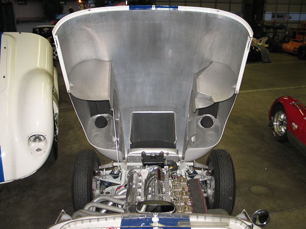 The aluminum front clip tilts forward, like a Jaguar E-type. Looks like brand new, doesn't it!