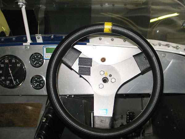 Schroeder Racing Products steering wheel, mounted on a quick-release steering wheel hub.