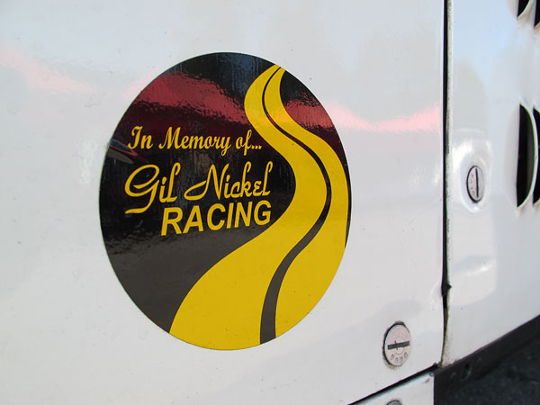 Decal: In the Memory of Gil Nickel Racing.