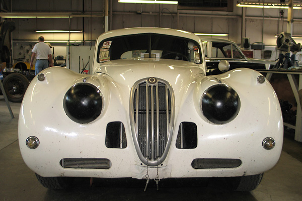 Tivvy Shenton's Jaguar XK140 Race Car, Number 130