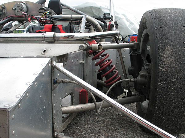 KONI double-adjustable aluminum-bodied coilover shock absorbers.