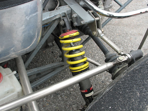 KONI double-adjustable aluminum-bodied coilover shock absorbers.